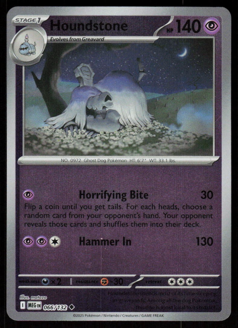 Houndstone 066/132 Uncommon Mega Evolution Pokemon Reverse Holo Near Mint