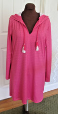 Nwot Women's Cabana Life Coral Tide Hooded Cover Up Beach Dress XL