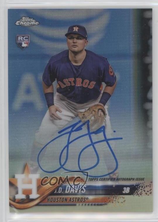 2018 Topps Chrome Rookie Auto Refractor /499 JD Davis #RA-JD Auto RC