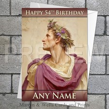 Julius Caesar birthday card. 5x7 inches. Roman. Personalised card plus envelope.