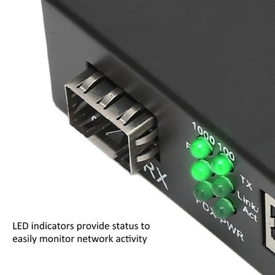 Medienkonverter Gigabit SFP zu RJ45 10 100 1000Base TX zu 1000Base FX Multim Neu
