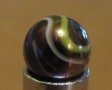Vintage Dark Purple metallic Marble with Green and White Swirls .625