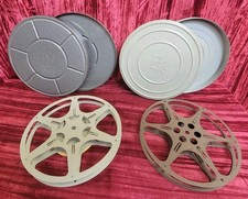 2X Empty 8mm Metal Film Reel w/ CanisterS 7" Diameter VINTAGE ESTATE FIND