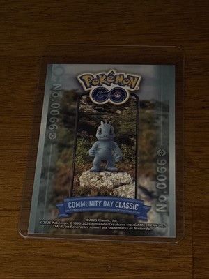 MACHOP GO COMMUNITY DAY CLASSIC NO.0066 POKEMON CENTER STICKER CARD RARE PROMO!