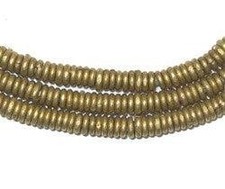 Kenya Brass Heishi Beads 4mm African 11-12 Inch Strand Handmade