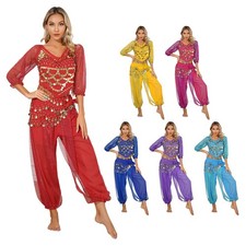 Women's India Belly Dance Costume Top Lantern Harem Pants Halloween Costume