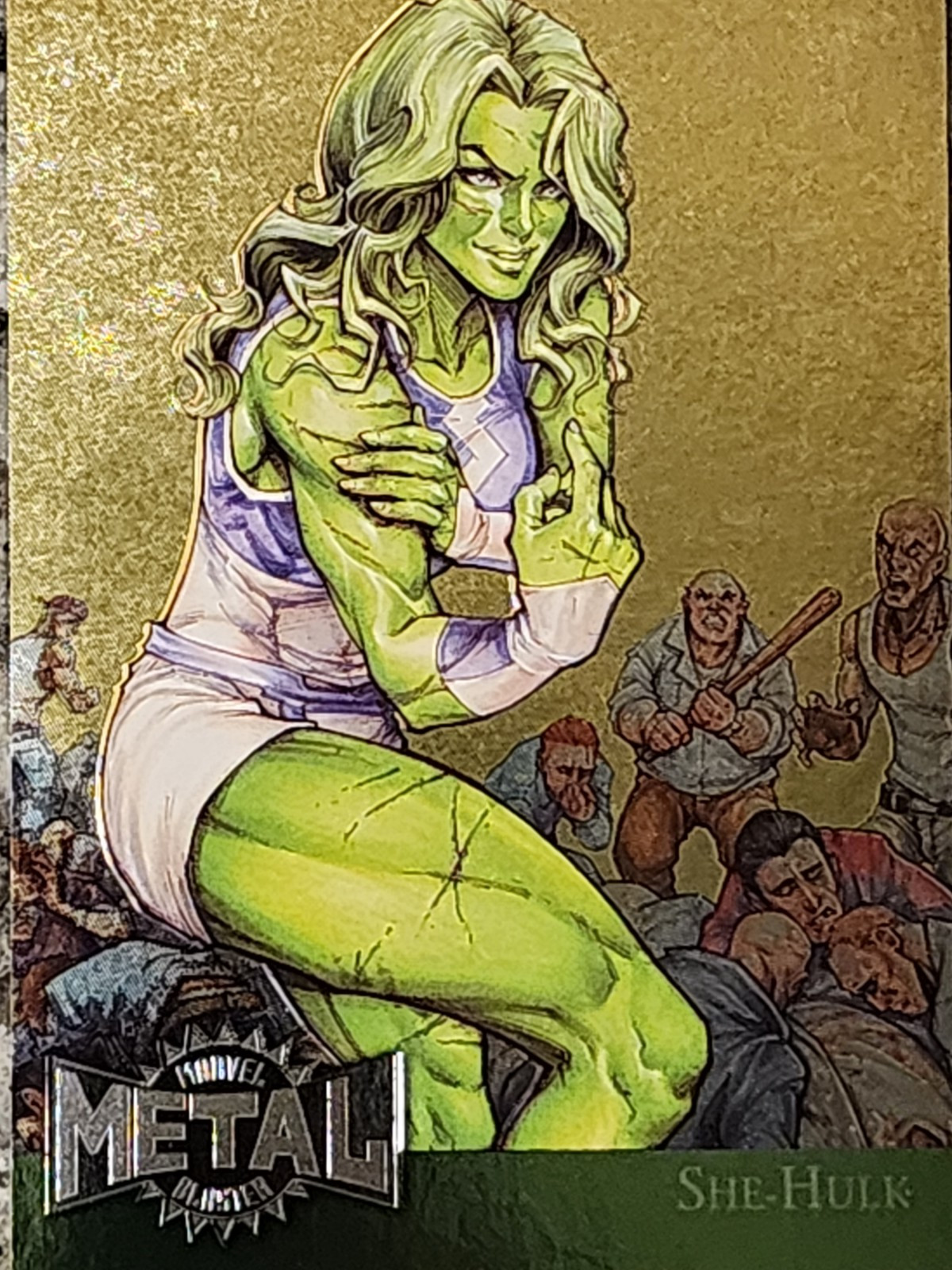 2015 Fleer Marvel Retro She-Hulk Metal Blaster Card #32 Foil Insert