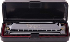 Harmonica 10 Holes 20 Tunes Mouth Organ Blues Deluxe Harmonica, Key of Black