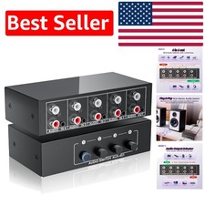 Passive Stereo Audio Switch Box   4 Inputs and 1 Output, No Power Required