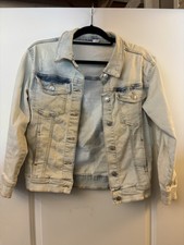 Girls Whitewash Denim Jacket - EUC - Long Sleeve - Size L