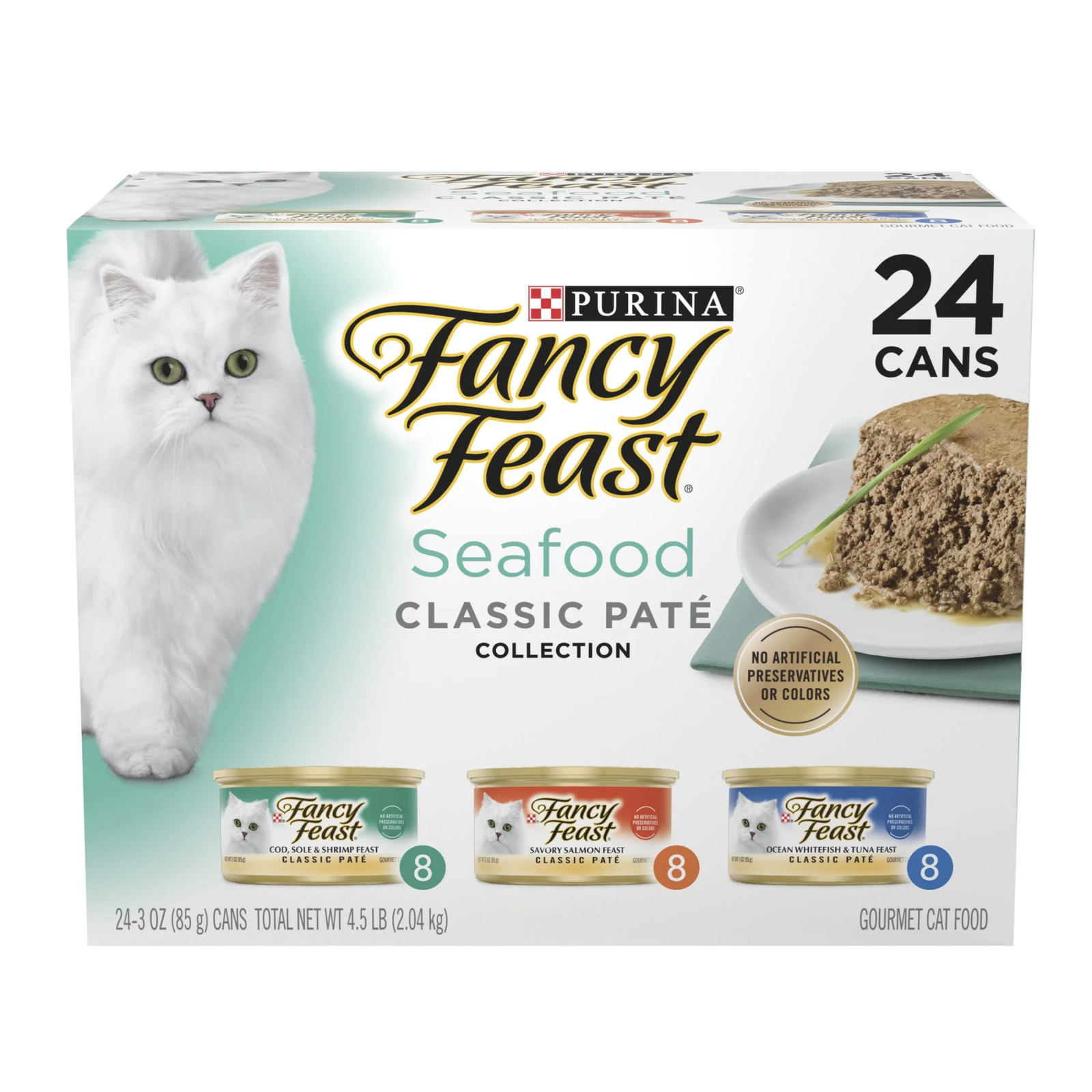 Purina Classic Pate Kitten Wet Food Seafood Variety Pack 24 Cans 3 Oz