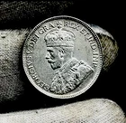 1929 Canada Silver Twenty Five Cents Almost Uncirculated 25c Coin AU George V