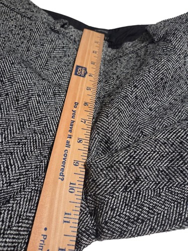 Talbots Hampshire Ankle Pant Herringbone Nubby Wool Blend Black White 6 F5.1 - Picture 9 of 11