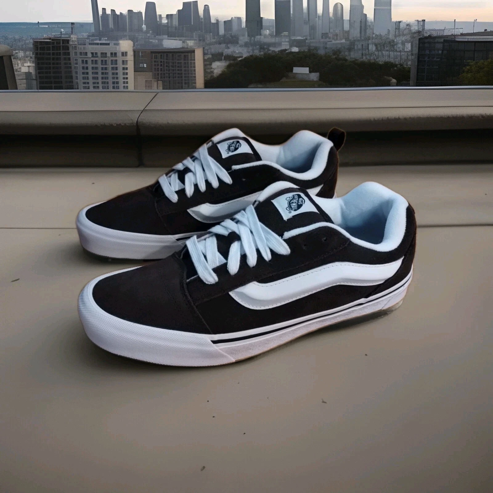 Scarpe sneakers skateboard VANS Knu Skool marrone bianco 500714 taglia 12 nuove