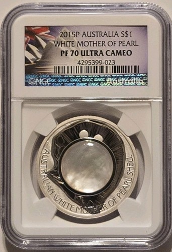 π¦π² Rare Top Pop. 2015P 1oz Silver Australia Mother Of Pearl PR 70 Ultra Cameo