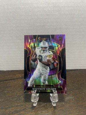 2025 Panini Select Matthew Golden RC #66 Purple Prizm Shock /699 Packers