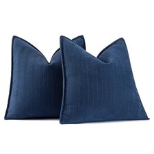 Pack of 2 Decorative Pillow Covers 20x20 Inch 20" x 20" Pack of 2 Navy Blue