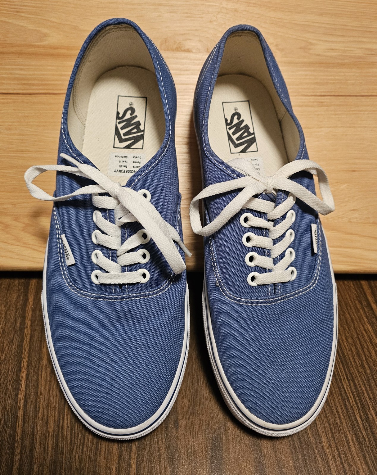 VANS Mens Authentic Navy Classic Lace Up Canvas Skateboard S