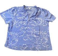 Nine West V Neck Tie Women’s Shirt Size XL Blue And White