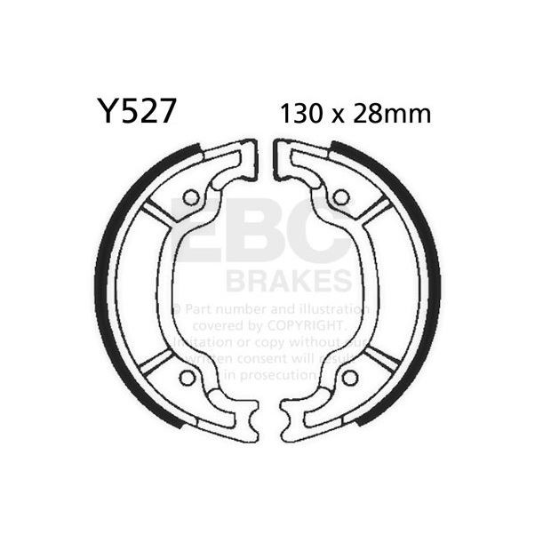EBC Brake Shoe Set (5) 2K Rear Left for Yamaha DT 175 3TS4 1996