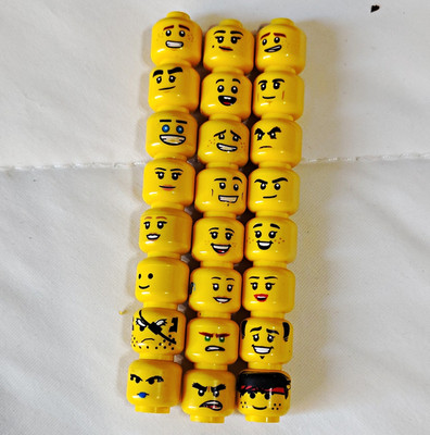 LEGO Yellow Plastic Minifigure Head Lot Of 24