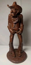 Vintage American COWBOY Red Mill Mfg Figure Pecan Resin USA Statue 80s