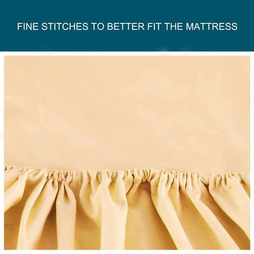200TC Cotton Fitted Sheets with 15" Large Pocket Breathable Durable Bottom Sheet - Picture 11 of 15