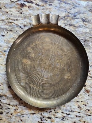 VTG Sarna Brass Medium Ashtray/Trinket Dish India Concentric Circle Pattern 7.5''