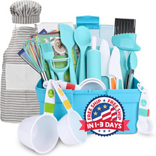 Set cocina real Junior con utensilios libro maletin cuchillos seguros ninas nino