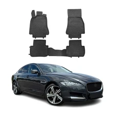 OMAC Floor Mats Liner for Jaguar XF 2009-2015 Black TPE All-Weather 4 Pcs