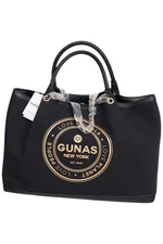 Gunas New York Canvas Double Handle Tote w/ Pouch Black
