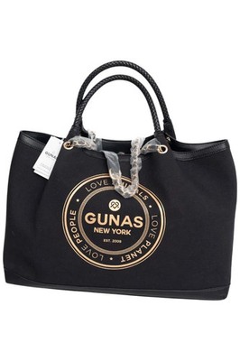 Gunas New York Canvas Double Handle Tote w/ Pouch Black