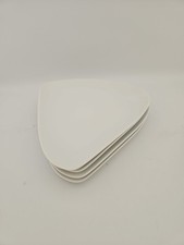 4x Denby White Side Plates Triangle 24cm Excellent Stoneware
