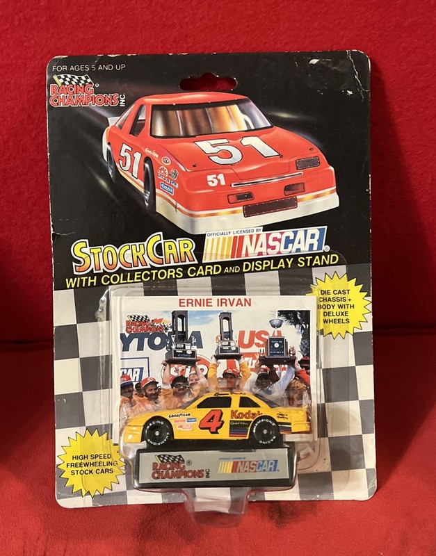 1991 Ernie Irvin #4 Racing Champions Stock Car With Collectors Card.