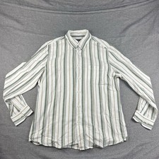 Sportscraft Man Shirt Size M Dress Shirt Regular Fit Long Sleeve Collared Stripe