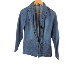 Vintage Adriana Sport Vintage Denim Jean Button Blazer Size Small
