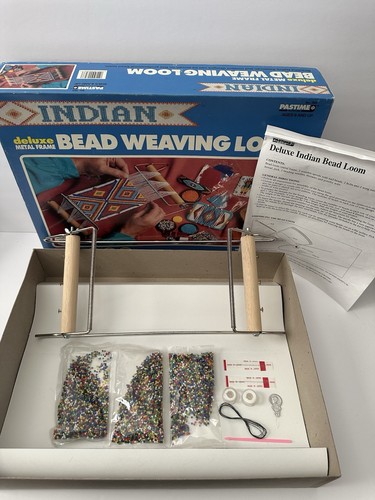 Vtg PASTIME Indian Deluxe Seed Beads Weaving Loom Frame Craft Native American