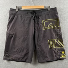 Vintage Quiksilver Board Shorts Mens 38 Gray Kelly Slater Signature Surf Y2K