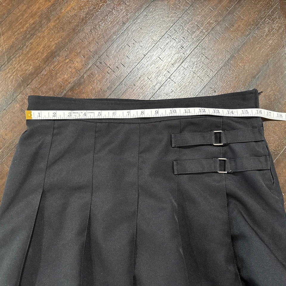 Французский тост черный плиссированные униформы юбка шорты девочек размер 14 1/2 плюс стороны молнии - Изображение 3 из 4
