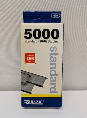 Bazic Products 5000 Standard 26/6 Chisel Point Staples New