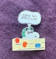 Vietnamese Made Beercan DI Novelty Pin PEANUTS Snoopy Curse This Stupid War