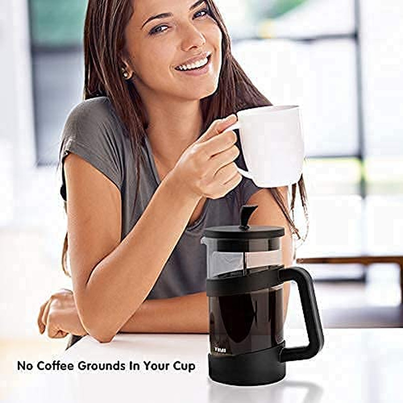 French Press Coffee Maker, 34 Oz Large Glass Pitcher 4 Level Filter System Caf&eacute;