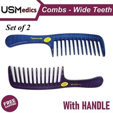 Combs 2 Pcs Styling Essentials Round Handle Combs Blue  Purple Color NEW