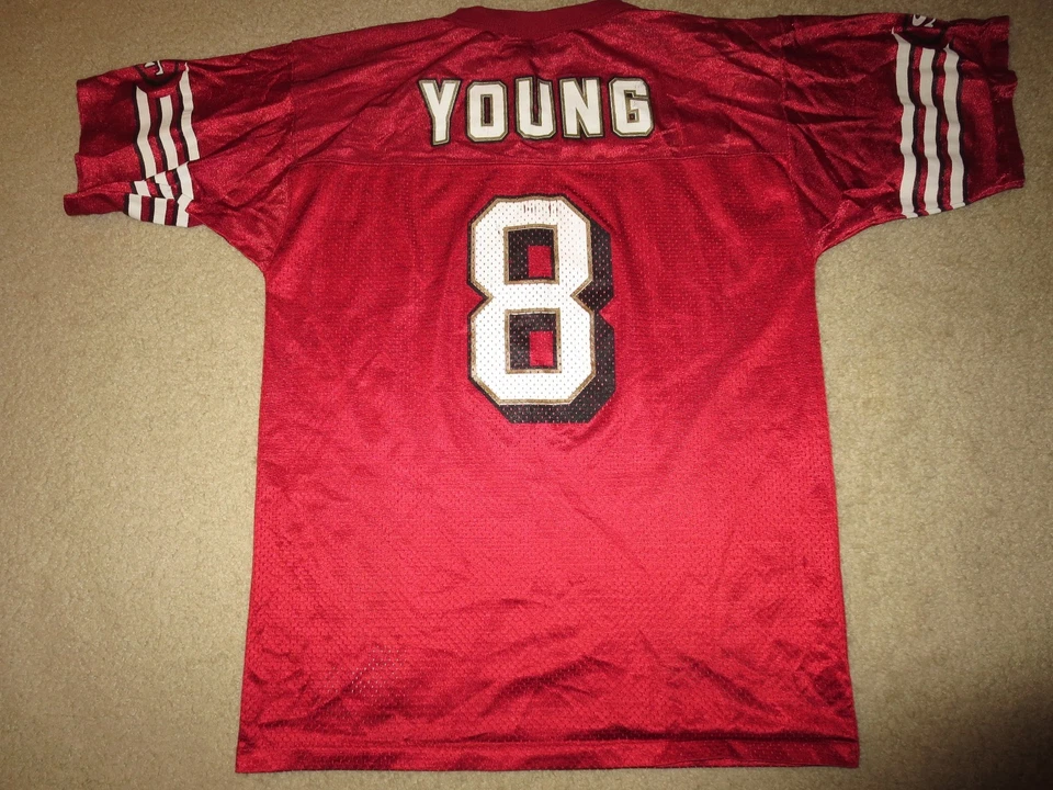 Футболка молодежная Steve Young No8 San Francisco 49ers NFL LG 14-16 женская - Изображение 3 из 4