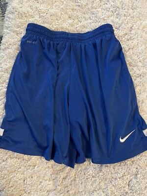 Nike Dri Fit boys sz. M blue lined sport shorts. Great pair