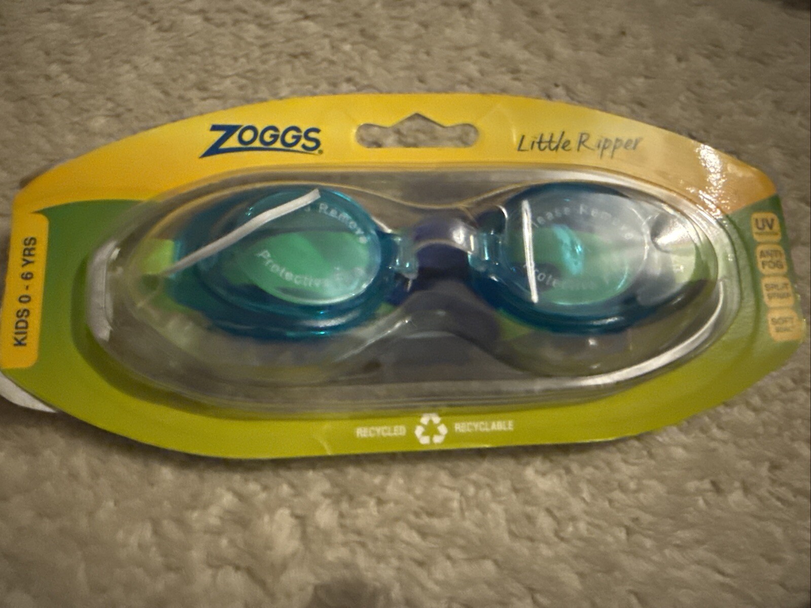 Zoggs Kids Little Ripper Swimming Goggles - Blue/green T4