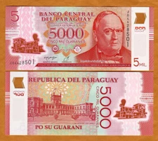 Paraguay, 5000 (5,000) Guaranies 2022 POLYMER, P-234d, J-Prefix UNC