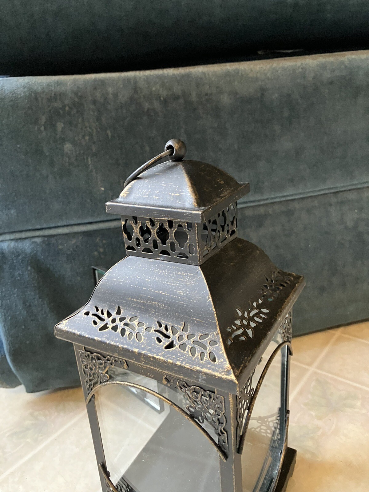 Hobby Lobby Black Metal and Glass Flameless Candle Lantern 1283472 10.