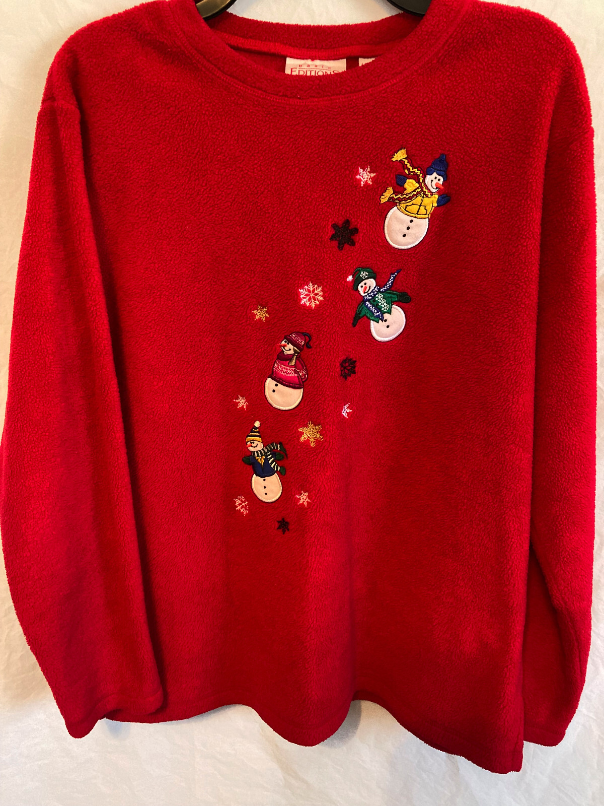 Womens Basic Editions, Embroidered Red Fleece Sno… - image 1