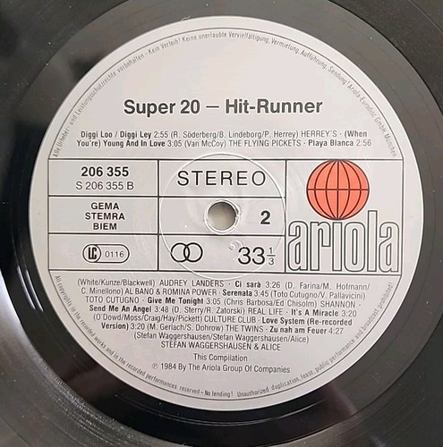 Super 20 Hit-Runner 1984 VINYL NM Depeche Mode, Patto, Rock Steady Crew - Picture 11 of 18